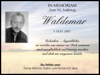 Anzeige von Waldemar Friedrich von MGO