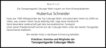 Anzeige von Hubertus Schneider von MGO