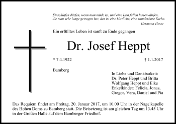 Anzeige von Josef Heppt von MGO