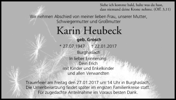 Anzeige von Karin Heuheck von MGO