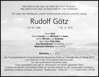 Anzeige von Rudolf Götz von MGO
