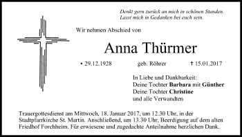 Anzeige von Anna Thürmer von MGO