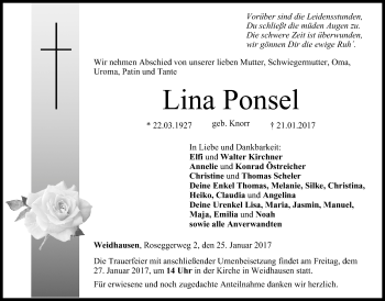 Anzeige von Lina Ponsel von MGO