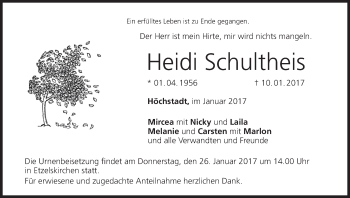 Anzeige von Heidi Schultheis von MGO