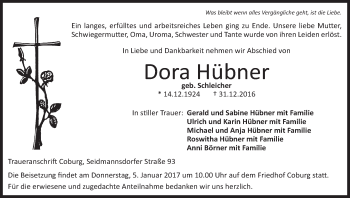 Anzeige von Dora Hübner von MGO