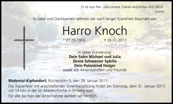 Anzeige von Harro Knoch von MGO