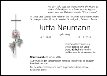 Anzeige von Jutta Neumann von MGO