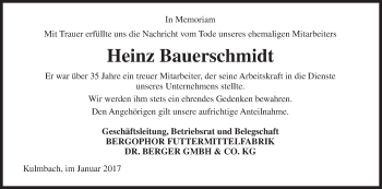Anzeige von Heinz Bauerschmidt von MGO