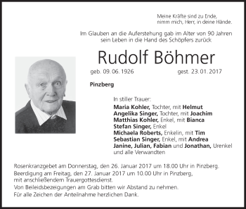 Anzeige von Rudolf Böhmer von MGO
