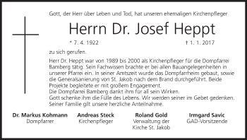 Anzeige von Josef Heppt von MGO