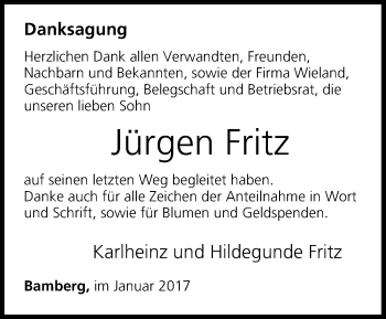 Anzeige von Jürgen Fritz von MGO