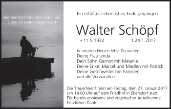 Anzeige von Walter Schöpf von MGO
