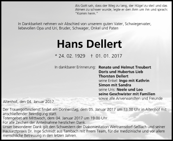 Anzeige von Hans Dellert von MGO