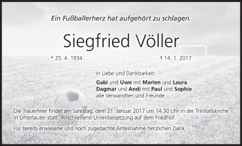 Anzeige von Siegfried Völler von MGO