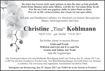 Anzeige von Christine Tina Kohlmann von MGO