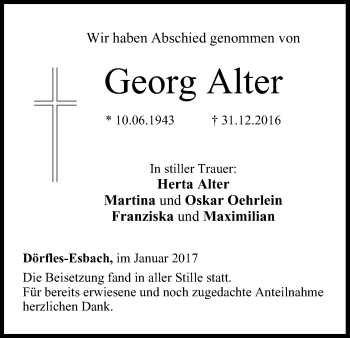 Anzeige von Georg Alter von MGO