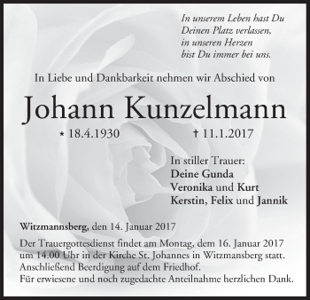 Anzeige von Johann Kunzelmann von MGO