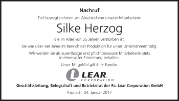 Anzeige von Silke Herzog von MGO