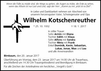 Anzeige von Wilhelm Kotschenreuther von MGO