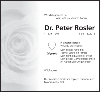 Anzeige von Peter Rosler von MGO