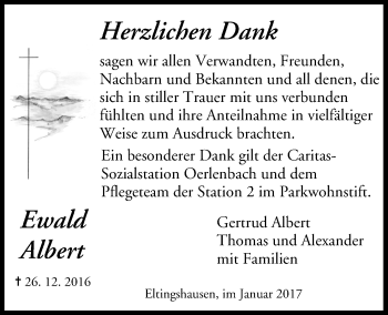 Anzeige von Ewald Albert von MGO