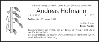 Anzeige von Andreas Hofmann von MGO