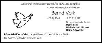 Anzeige von Bernd Volk von MGO