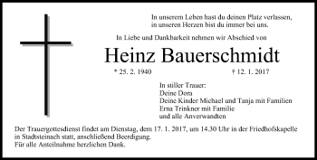 Anzeige von Heinz Bauerschmidt von MGO