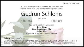 Anzeige von Gudrun Schloms von MGO