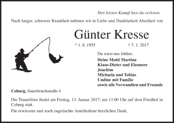 Anzeige von Günter Kresse von MGO