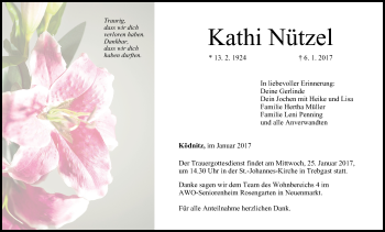 Anzeige von Kathi Nützel von MGO