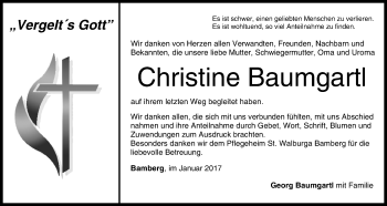Anzeige von Christine Baumgartl von MGO