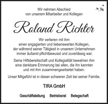 Anzeige von Roland Richter von MGO