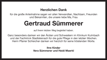 Anzeige von Gertraud Sümmerer von MGO