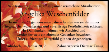 Anzeige von Angelika Weschenfelder von MGO