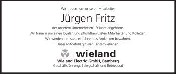 Anzeige von Jürgen Fritz von MGO