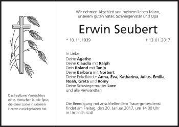 Anzeige von Erwin Seubert von MGO