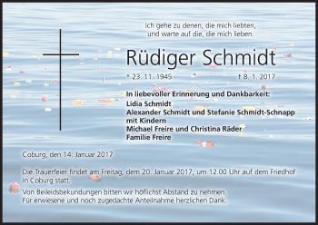 Anzeige von Rüdiger Schmidt von MGO