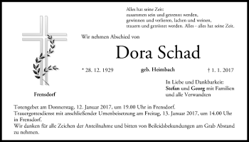 Anzeige von Dora Schad von MGO