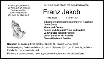 Anzeige von Franz Jakob von MGO