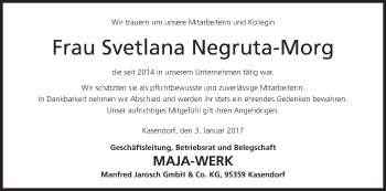 Anzeige von Svetlana Negruta-Morg von MGO