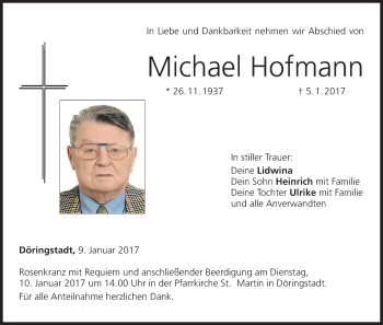 Anzeige von Michael Hofmann von MGO