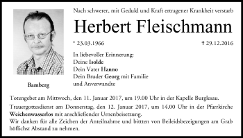 Anzeige von Herbert Fleischmann von MGO