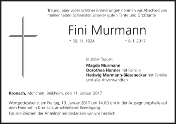 Anzeige von Fini Murmann von MGO