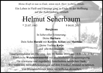 Anzeige von Helmut Scherbaum von MGO