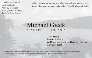 Anzeige von Michael Gieck von MGO