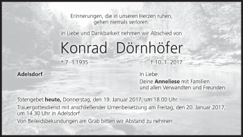 Anzeige von Konrad Dörnhöfer von MGO