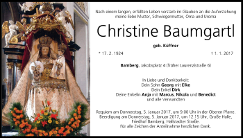 Anzeige von Christine Baumgartl von MGO