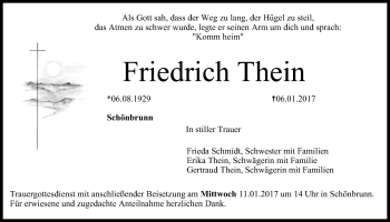 Anzeige von Friedrich Thein von MGO
