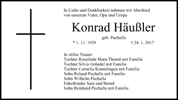 Anzeige von Konrad Häußler von MGO